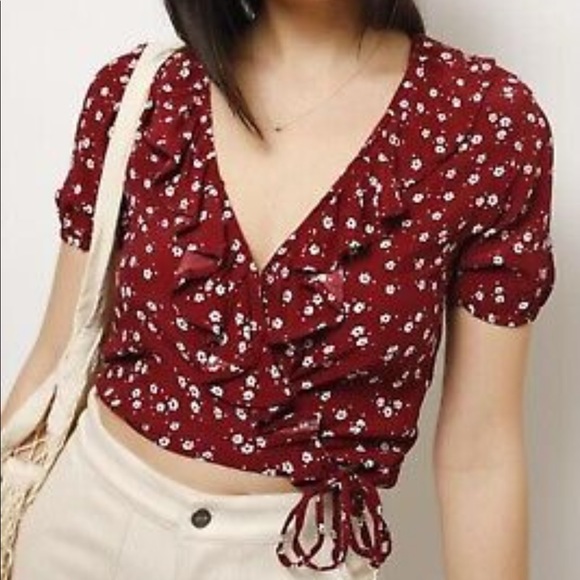 FAITHFULL THE BRAND Sz XS 2 CARAYES WRAP BLOUSE TOP IN BETINA FLORAL Revolve - Picture 6 of 12